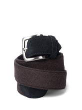 Brown Flannel & Navy Suede Belt