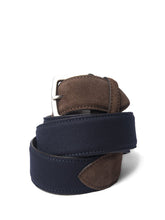 Navy Flannel & Brown Suede Belt