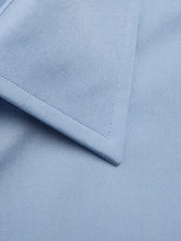 Contemporary Fit, Classic Collar, Double Cuff Shirt in a Plain Light Blue Poplin Cotton
