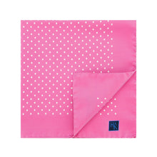 Pink Silk Handkerchief with White Medium Spots