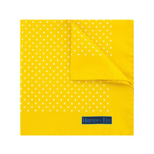 Yellow Silk Handkerchief with White Medium Spots