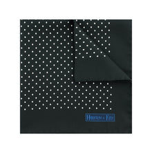 Black Silk Handkerchief with White Medium Spots