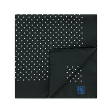 Black Silk Handkerchief with White Medium Spots