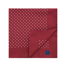 Wine Silk Handkerchief with White Medium Spots