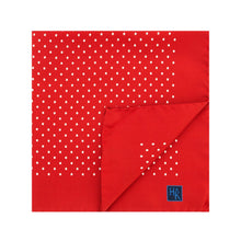 Red Silk Handkerchief with White Medium Spots