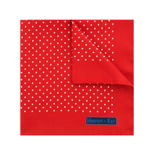 Red Silk Handkerchief with White Medium Spots