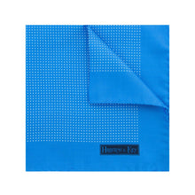 Blue Silk Handkerchief with White Pin Spots