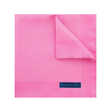 Pink Silk Handkerchief with White Pin Spots