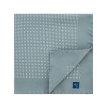 Grey Silk Handkerchief with White Pin Spots