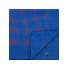 Navy Silk Handkerchief with Red Pin Spots