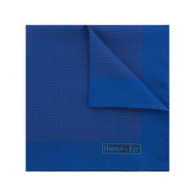 Navy Silk Handkerchief with Red Pin Spots