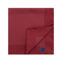 Wine Silk Handkerchief with White Pin Spots