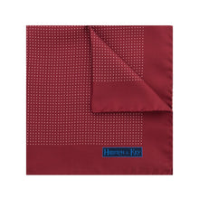 Wine Silk Handkerchief with White Pin Spots
