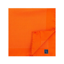 Orange Silk Handkerchief with White Pin Spots