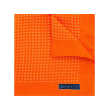 Orange Silk Handkerchief with White Pin Spots