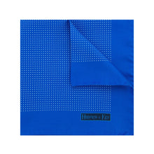 Royal Blue Silk Handkerchief with White Pin Spots