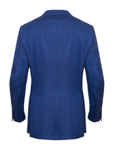 Blue Herringbone Linen Jacket
