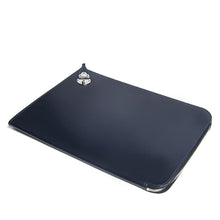 Navy Leather Zip Around Folder