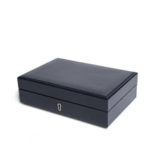 Navy Leather 8 Cufflink Box