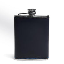 Navy Leather 8oz Captive Flask