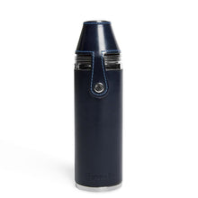 Navy Leather 10oz Hunter Flask