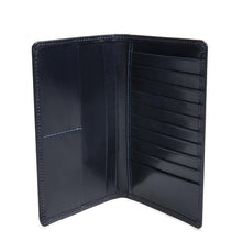 Navy Leather Tall Wallet