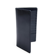 Navy Leather Tall Wallet
