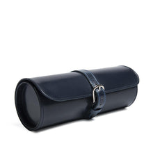 Navy Leather Travel Watch Roll