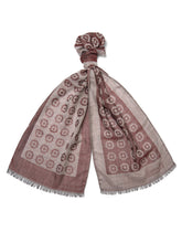 Red & Biege Floral Silk & Wool Scarf