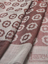 Red & Biege Floral Silk & Wool Scarf