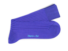 Short Plain Violet Cotton Socks