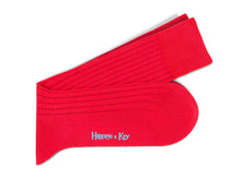 Short Plain Red Cotton Socks