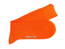 Short Plain Orange Cotton Socks