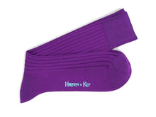 Short Plain Purple Cotton Socks