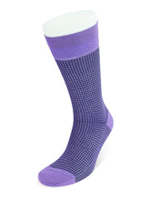 Short Lilac & Navy Houndstooth Cotton Socks