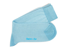 Short Light Blue Pin Dot Cotton Socks