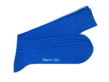 Short Plain Royal Cotton Socks