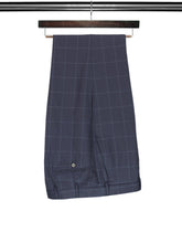 2 Piece, Navy Checked Double Breasted Suit