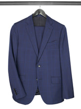 2 Piece, Blue Checked Single Breasted Suit