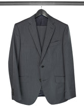 2 Piece, Grey Pinstripe Single Breasted Suit