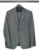 2 Piece, Grey & Blue Overcheck Single Breasted Suit