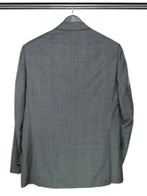 2 Piece, Grey & Blue Overcheck Single Breasted Suit