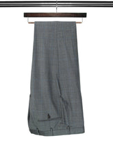 2 Piece, Grey & Blue Overcheck Single Breasted Suit