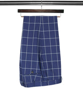 2 Piece, Navy & White Large Checked Single Breasted Woollen Suit