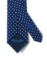 Smalt Printed Silk Tie with White Medium Spots