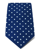 Smalt Printed Silk Tie with White Medium Spots