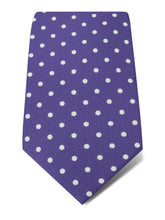 Lilac Printed Silk Tie with White Medium Spots
