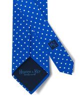 Royal Blue Printed Silk Tie with White Medium Spots