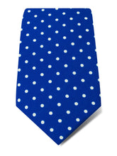 Royal Blue Printed Silk Tie with White Medium Spots