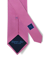 Pink Printed Silk Tie with White Pin Spots